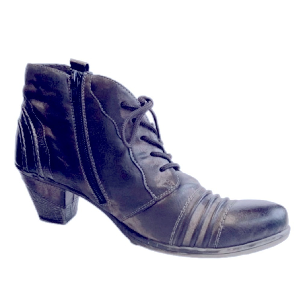 Remonte Size 8.5 / 40 Grey Black Anti-stress Comfort Lace Up Bootie Printed - Picture 2 of 16